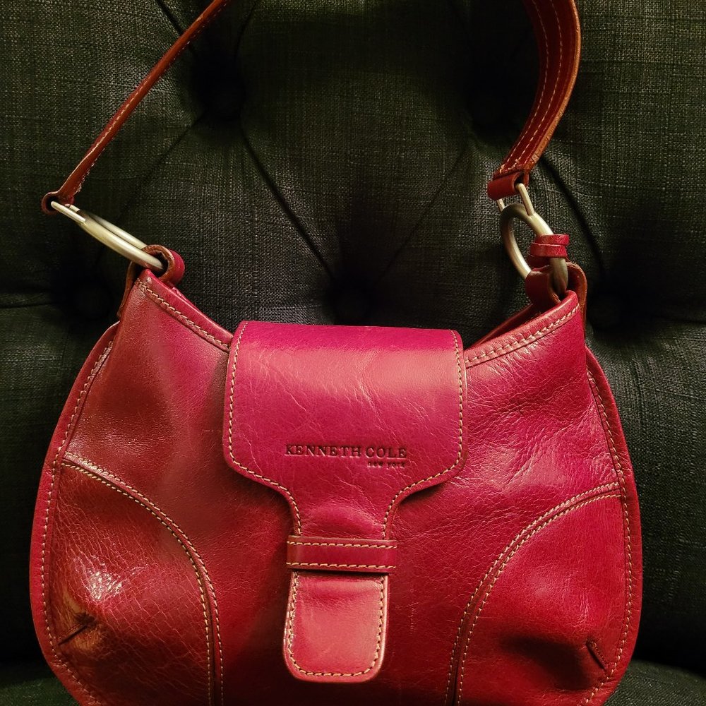 Kenneth Cole. Leather Handbag. Red.